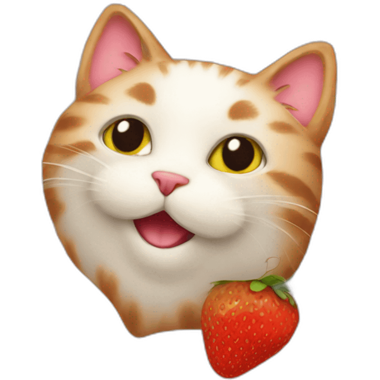 cat shaped strawberry emoji