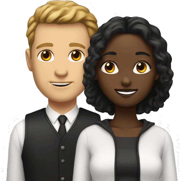 White man and black girl emoji