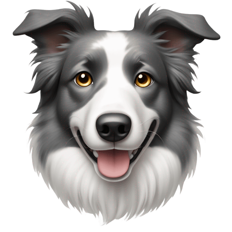 White and grey border collie emoji