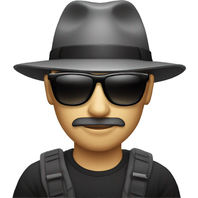 Gray hat hacker with black sunglass emoji