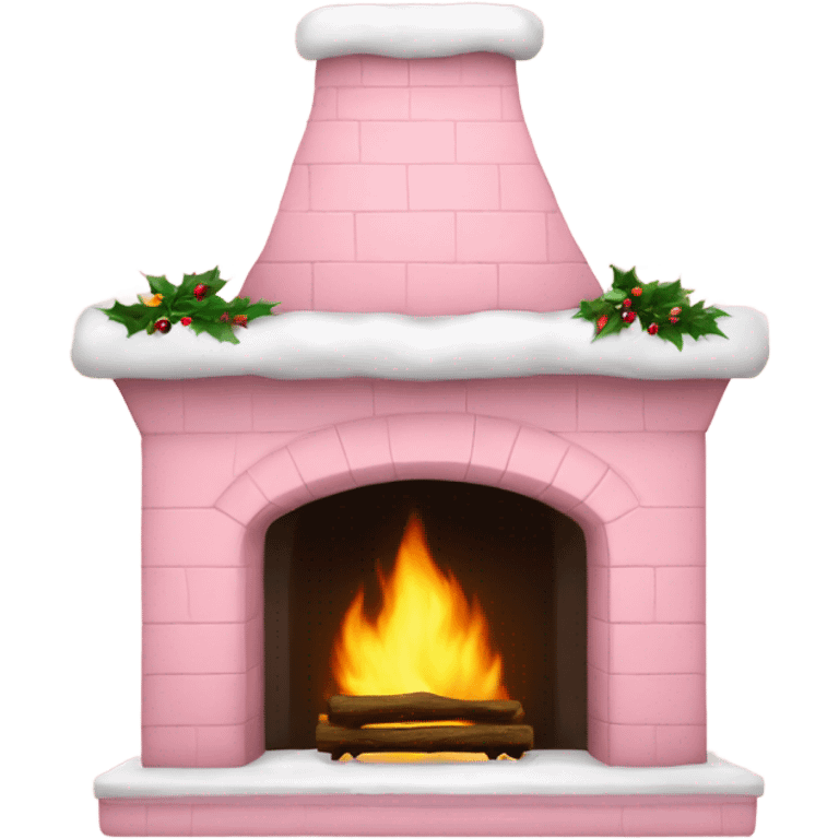 baby pink Christmas fire place emoji