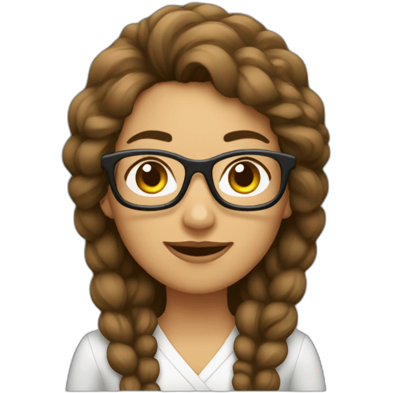 Mujer árabe mayor con gafas y con el pelo largo emoji