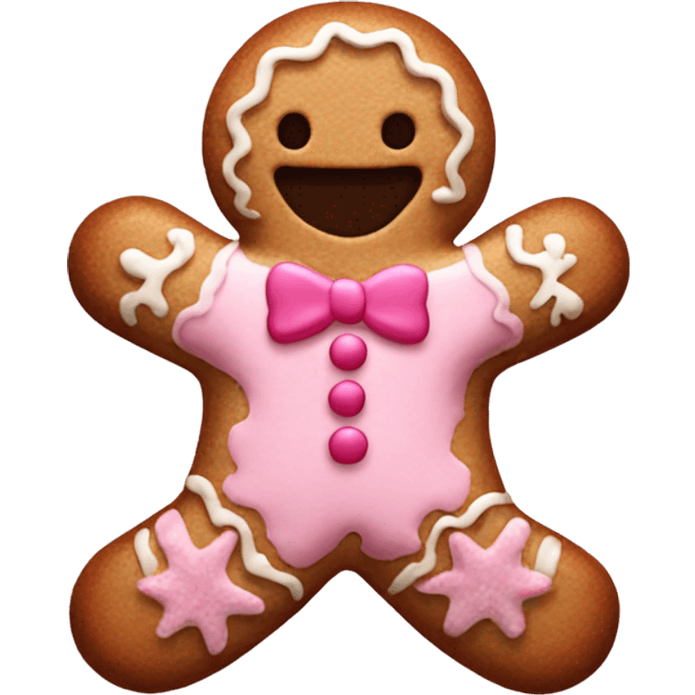 Pink gingerbread emoji