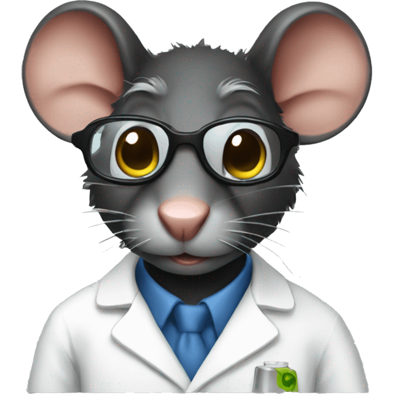 Black rat scientist emoji