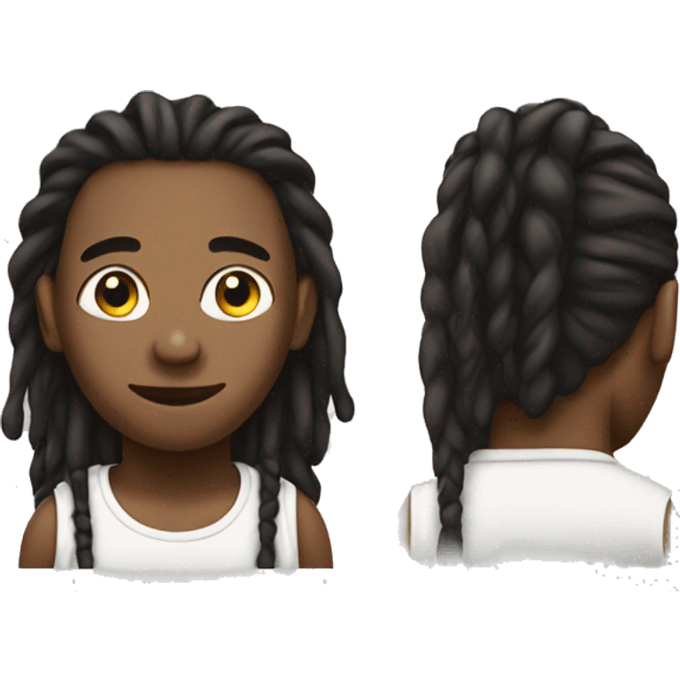 a black guy with dreadlocks in a ponytail  emoji