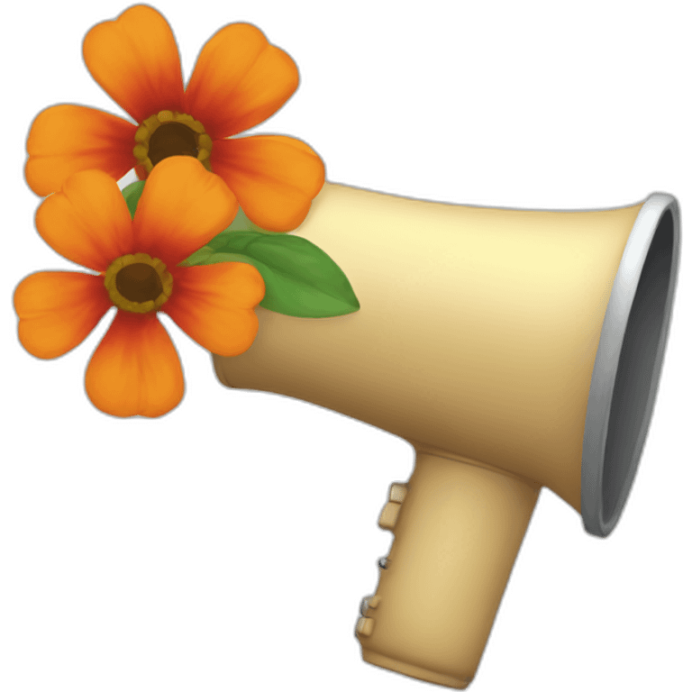 megaphone with flowers inside emoji