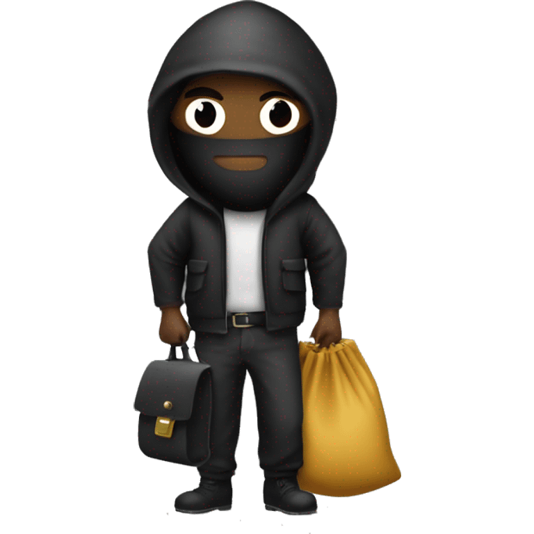 robber with bag f mney on right shoulder  emoji