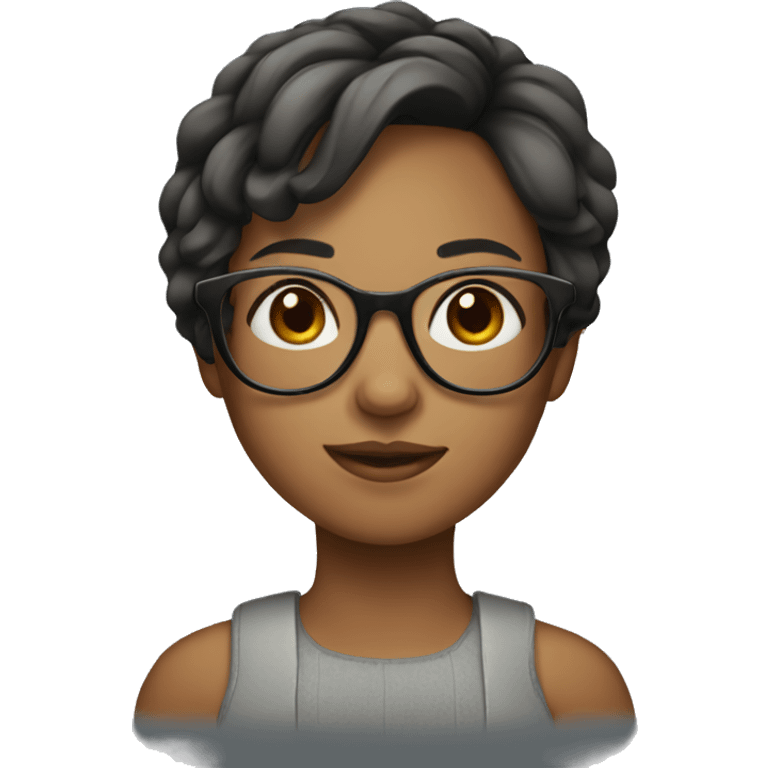 girl with glassess, short hair emoji