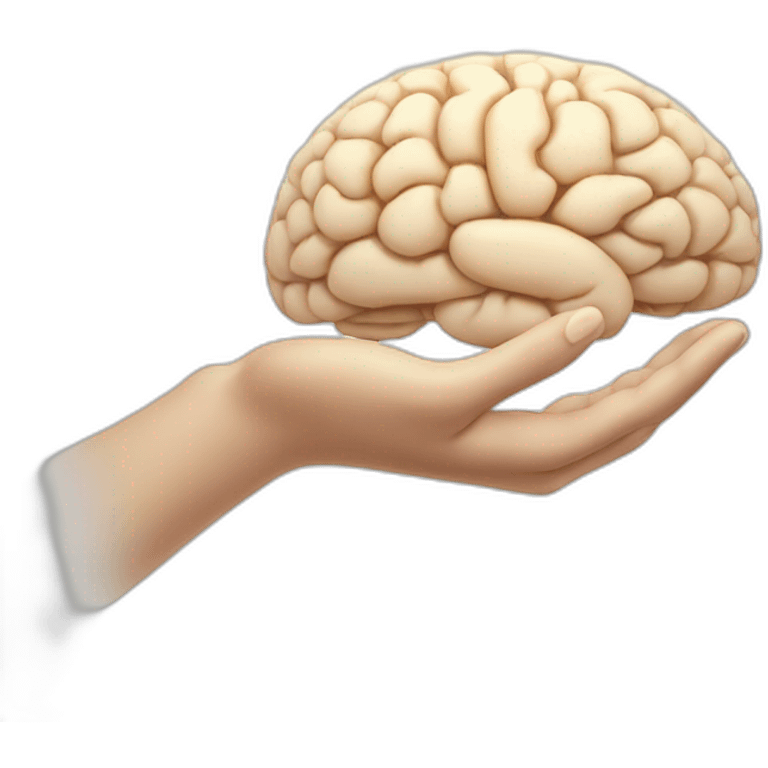 Hand with brain emoji