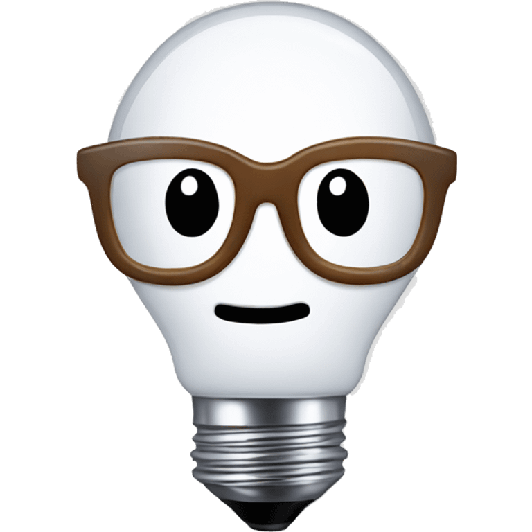 snowman light bulb with glasses emoji