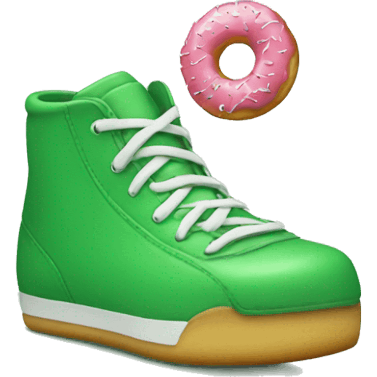 Green shoe with donut emoji