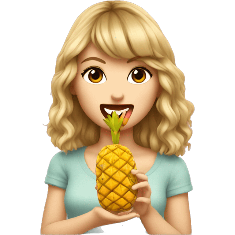 Taylor swift eating a pineapple emoji