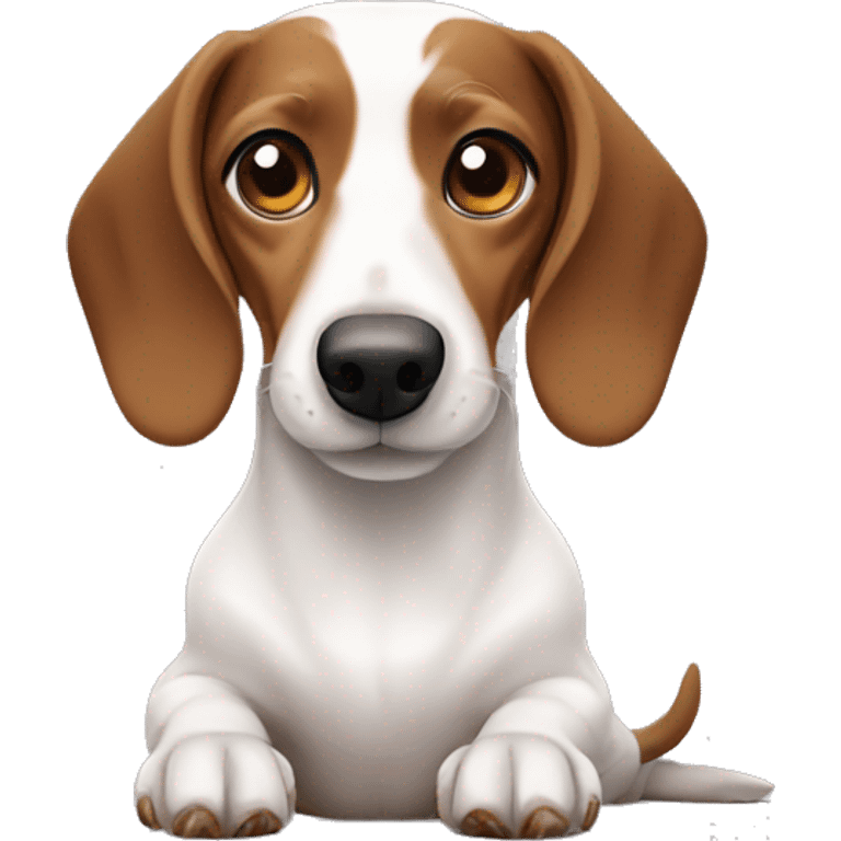 White and brown dachshund emoji