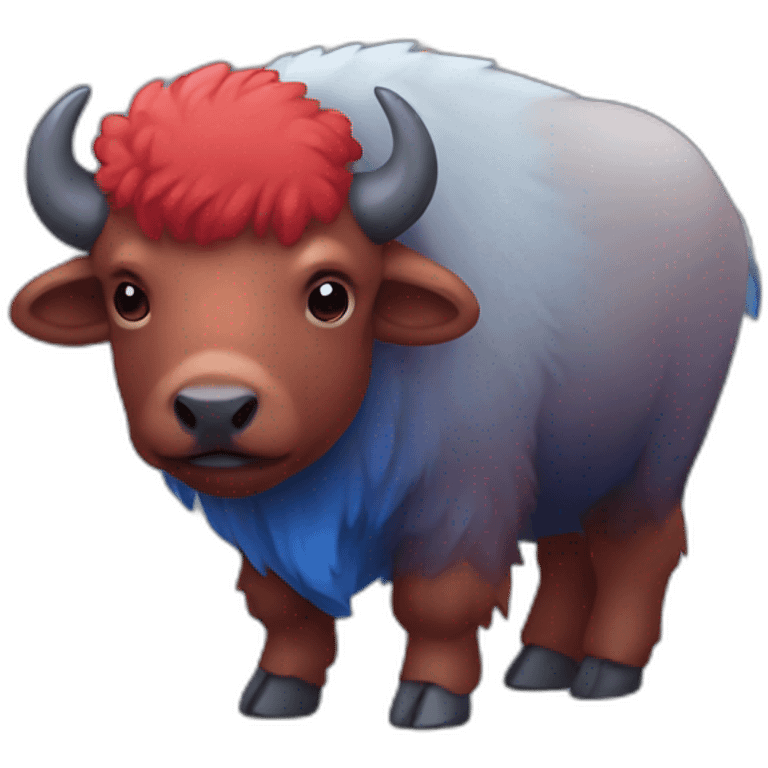 Blue red Little bison 🦬 emoji