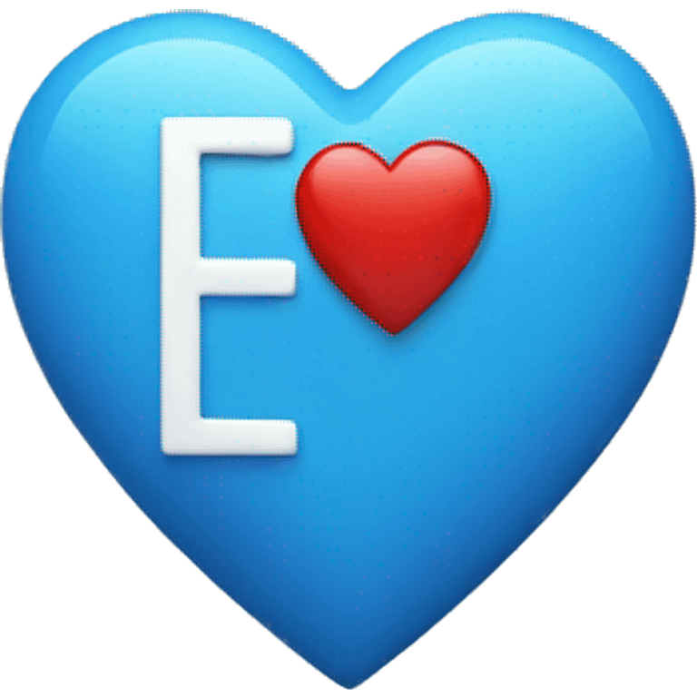 blue heart with white letter E inside  emoji