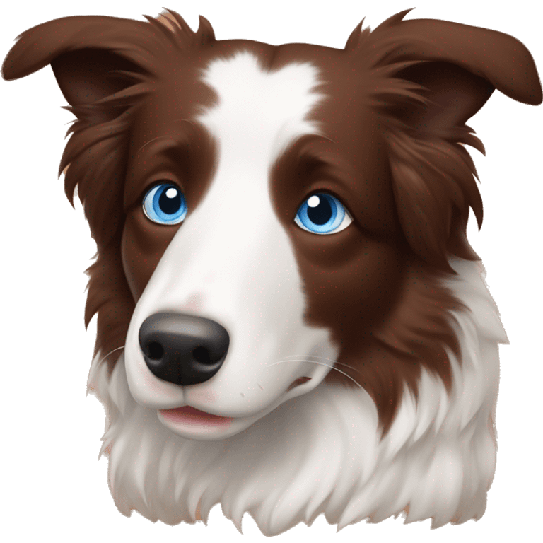 Red marble border collie blue eyes cozy in blanket emoji