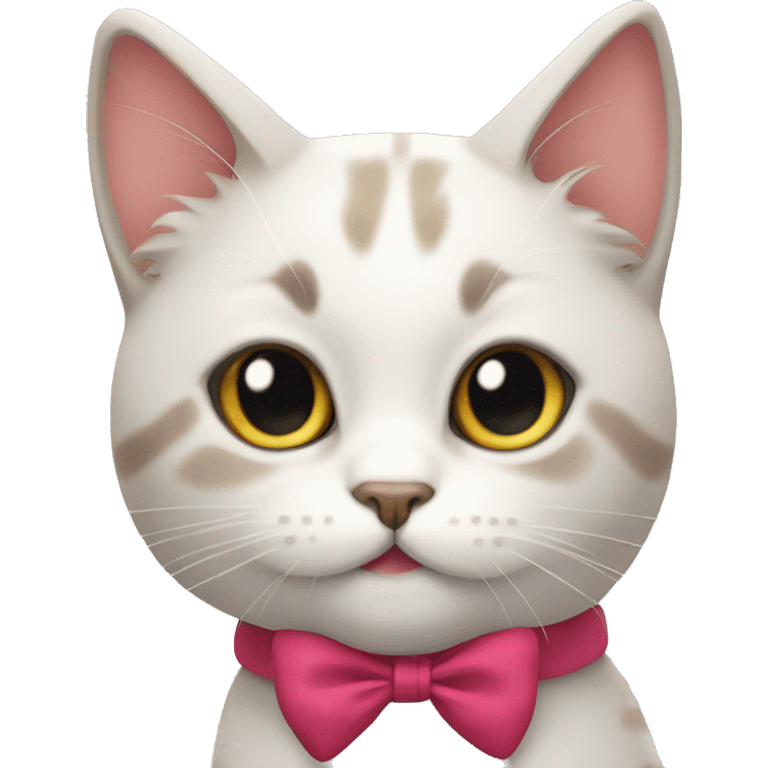 A cat with a bow emoji