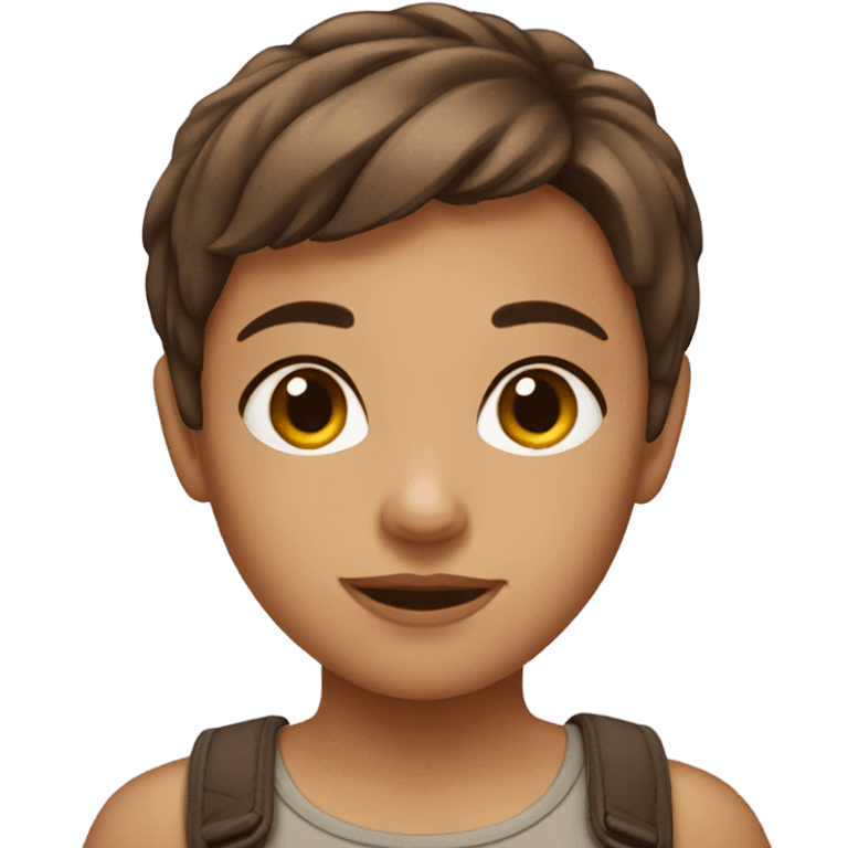 Short brown hair girl emoji