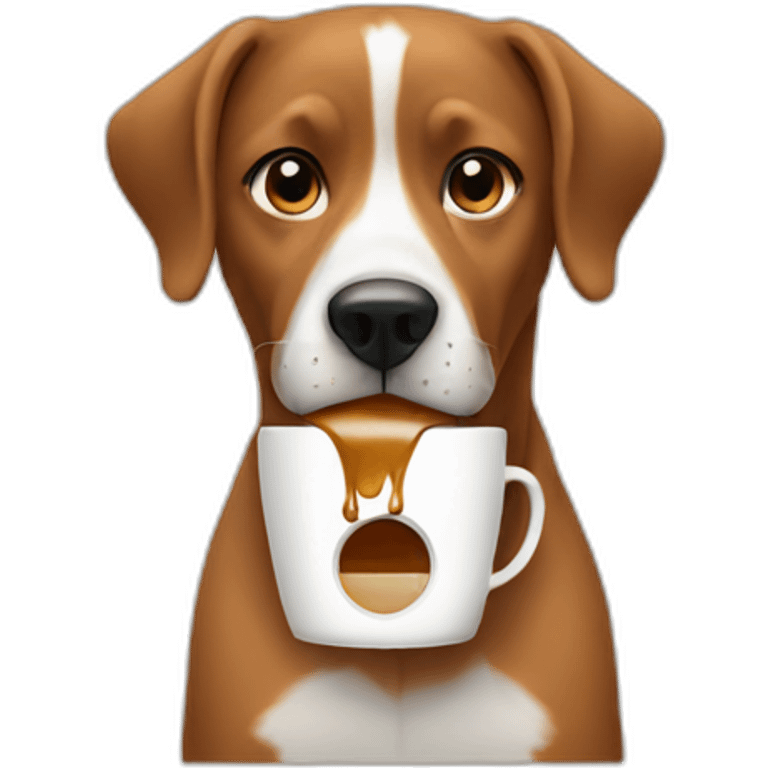 dog drinking coffee emoji