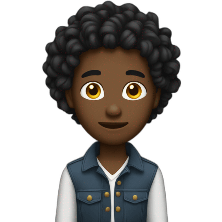 Garçon noir beau locs emoji