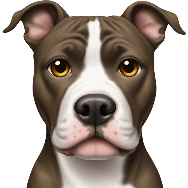 Brindle and white pitbull emoji