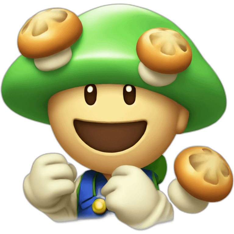 Luigi enjoying his mushrooms emoji