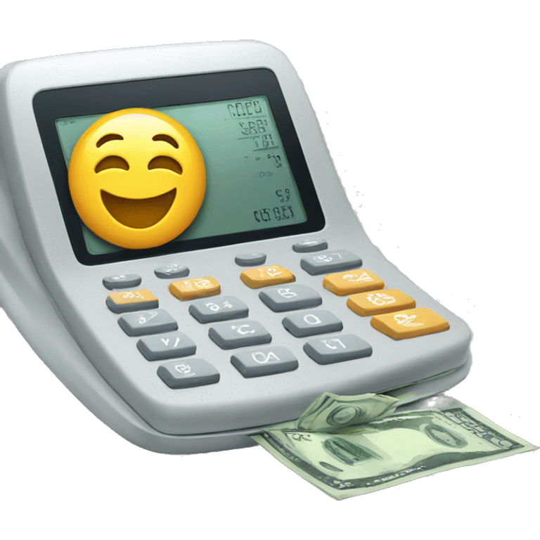 calculator with money and numbers on the screen emoji