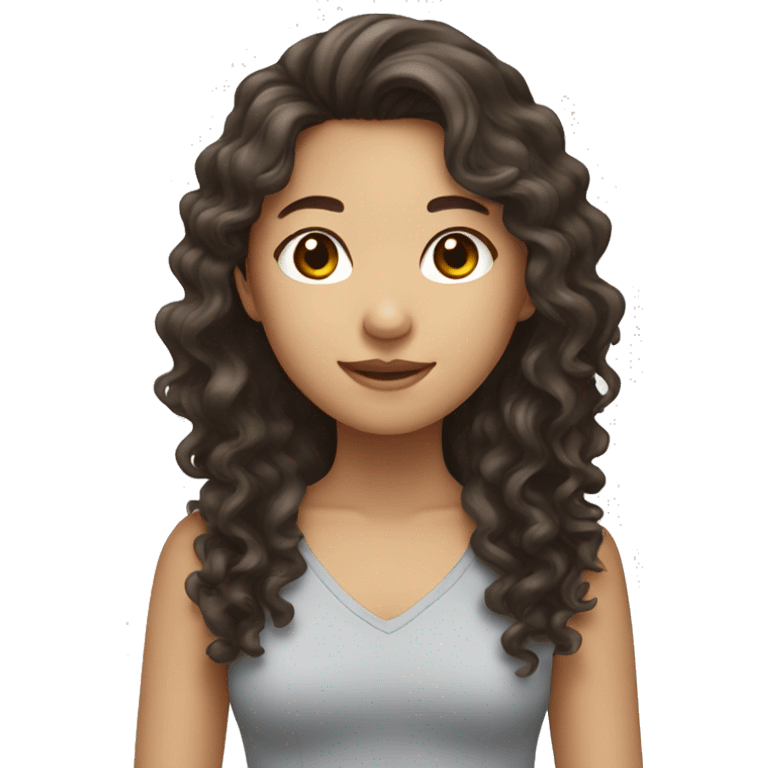 asian girl with brown long curly hair emoji