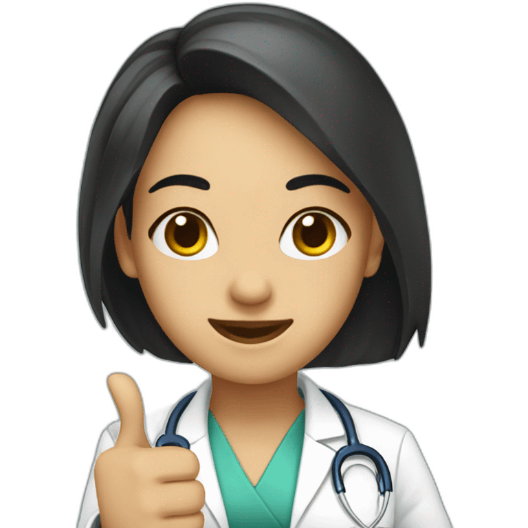 doctor girl with dark hair thumbs up emoji