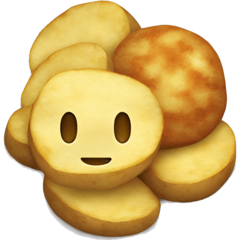 plate of potatoes with cutlet emoji