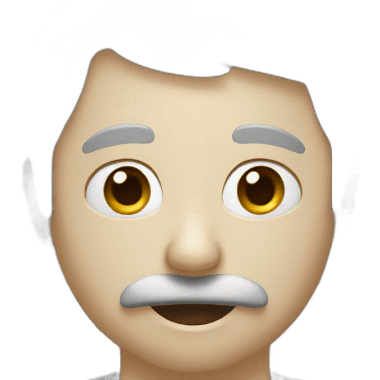 Chat blanc avec une tache grise sur le visage emoji