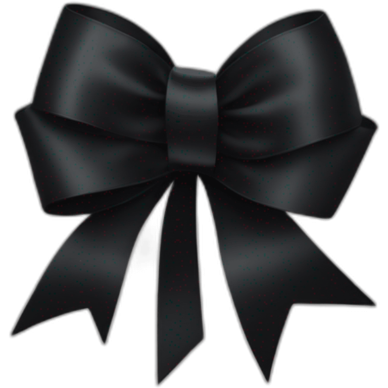 a black ribbon bow emoji