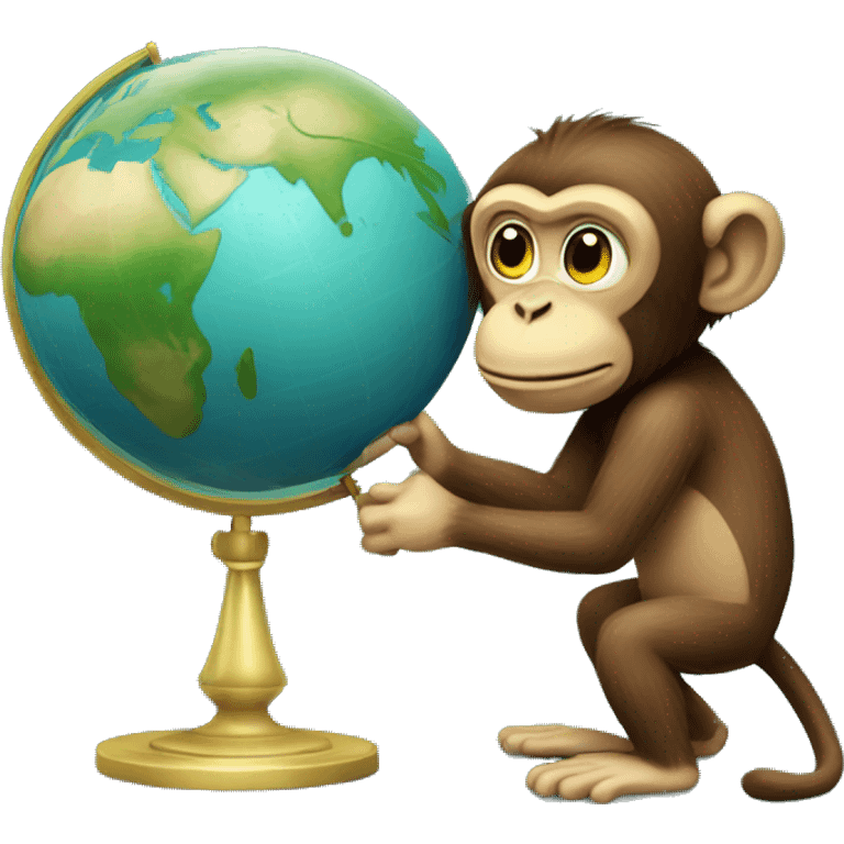 monkey with an globe emoji