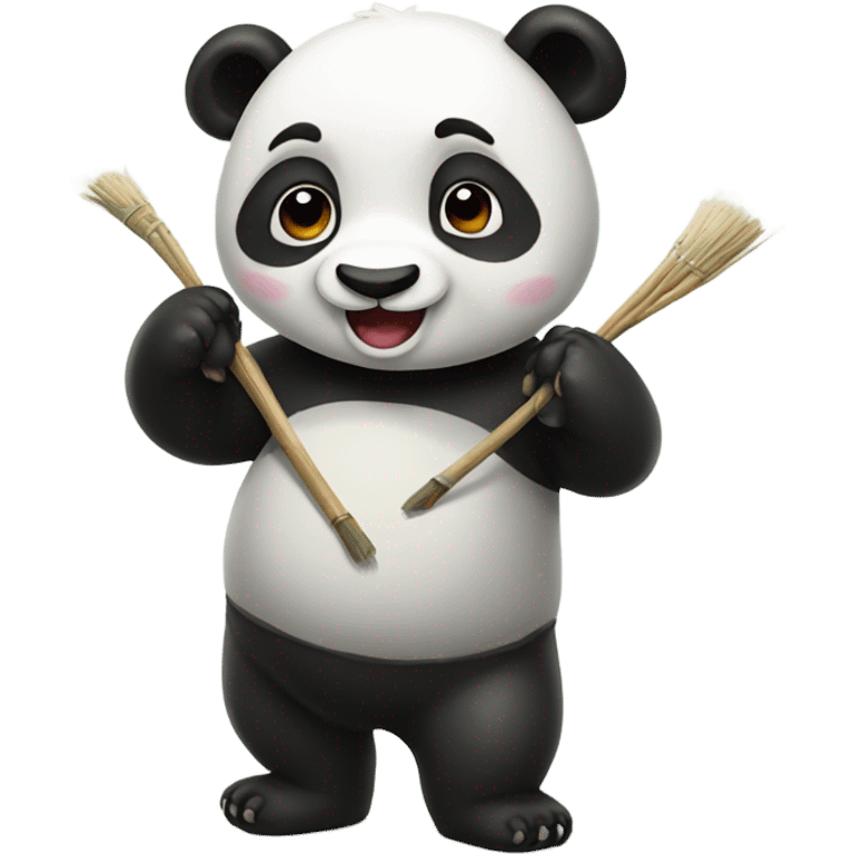 Happy panda painting  emoji