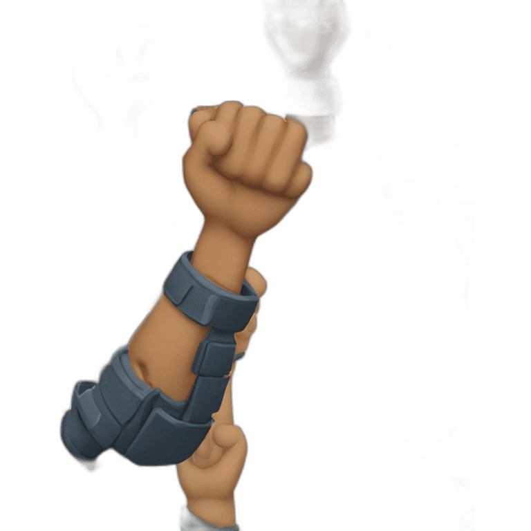 helldiver holding forearm in front fist in ari emoji