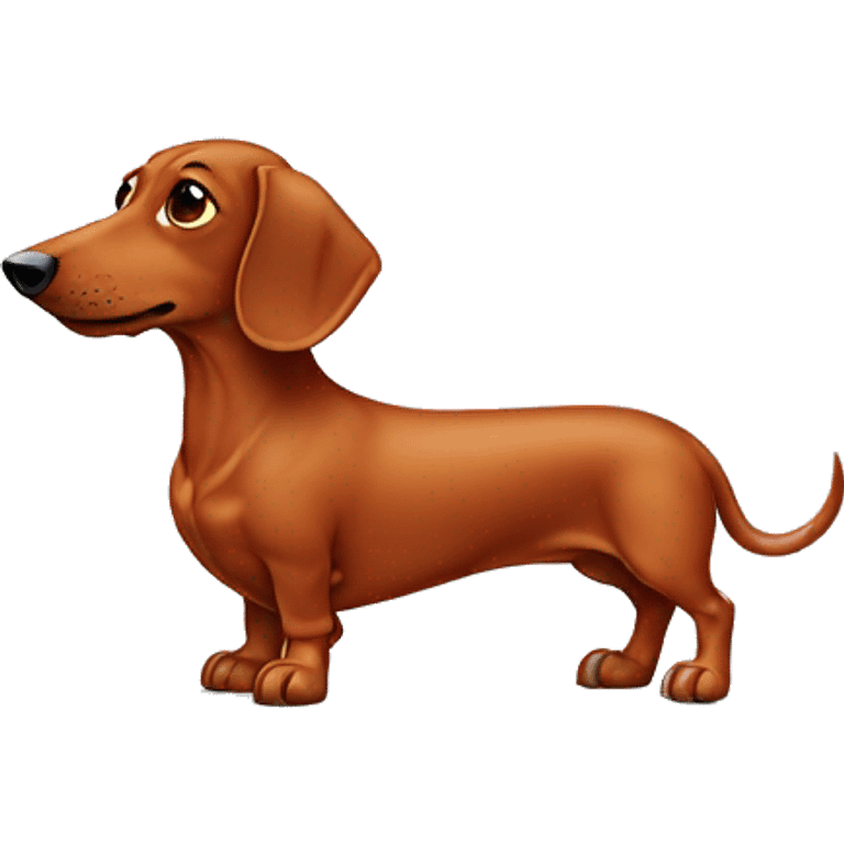 red dachshund with a scar on his head emoji