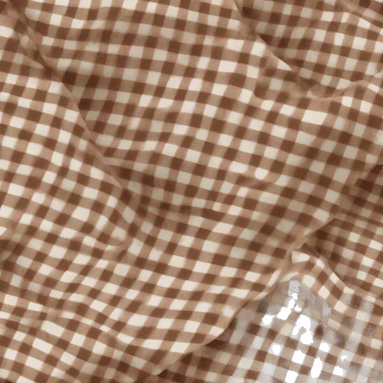 Folded brown gingham blanket emoji