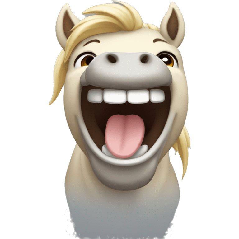 HORSE FRONT SIDE LAUGHING WITH SMILE emoji