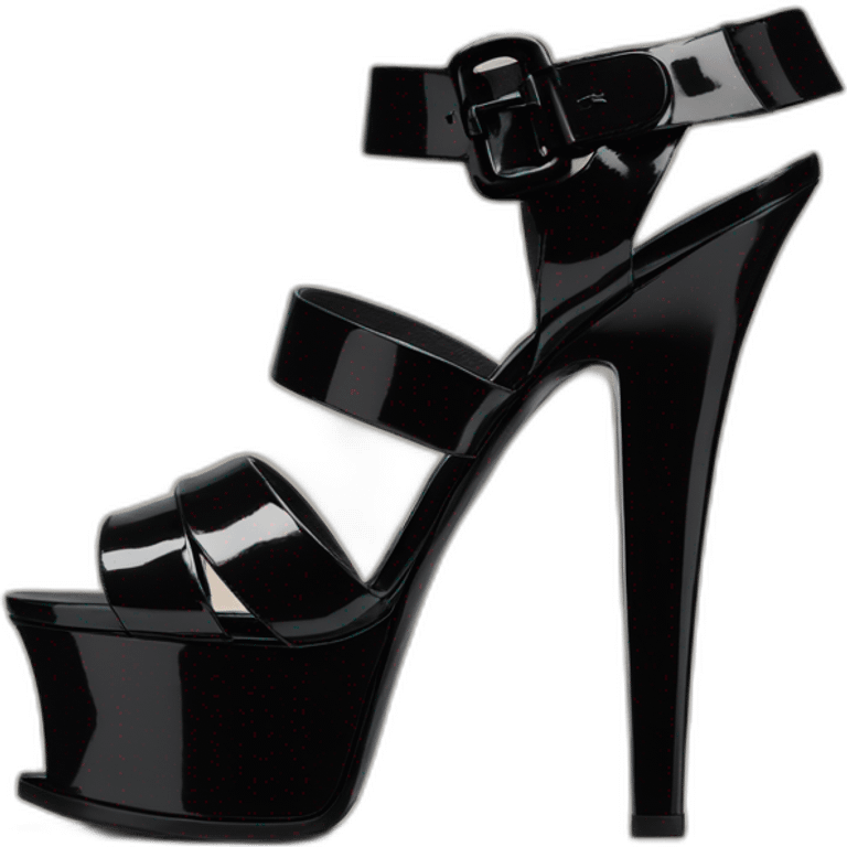 Ysl TRIBUTE PLATFORM SANDAL black PATENT LEATHER emoji