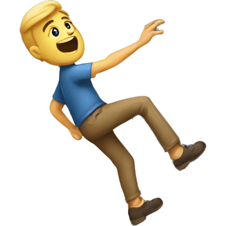 A man climbing over emoji