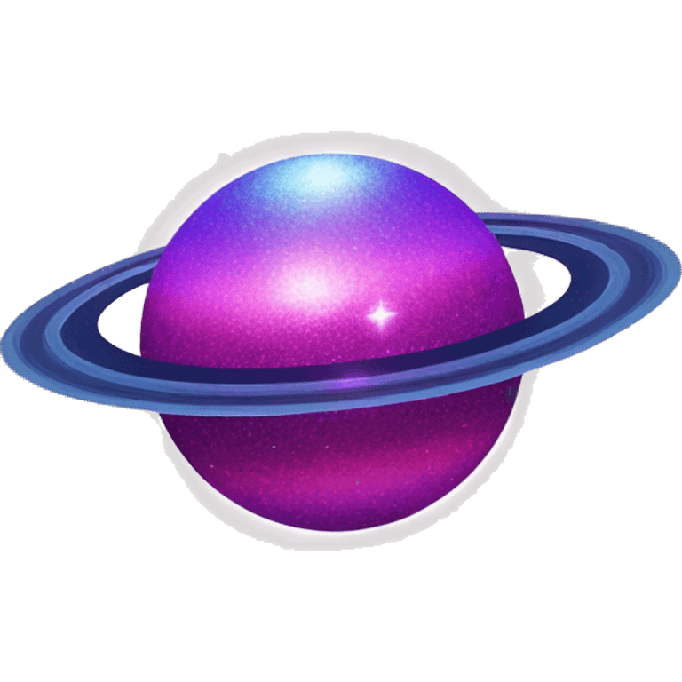 sparkly glittery blue purple and pink glitter planet with white saturn ring emoji