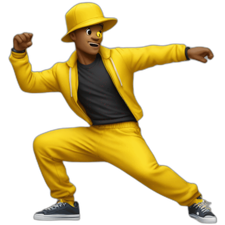 A breakdancing emoji but with that yellow face, not a person  emoji