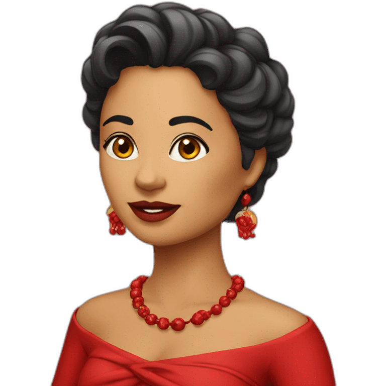 mujer exotica vestida de rojo emoji