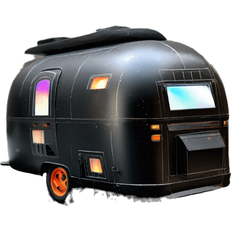 Darth Vader’s black painted airstream rc caravan rusted holographic flames  emoji