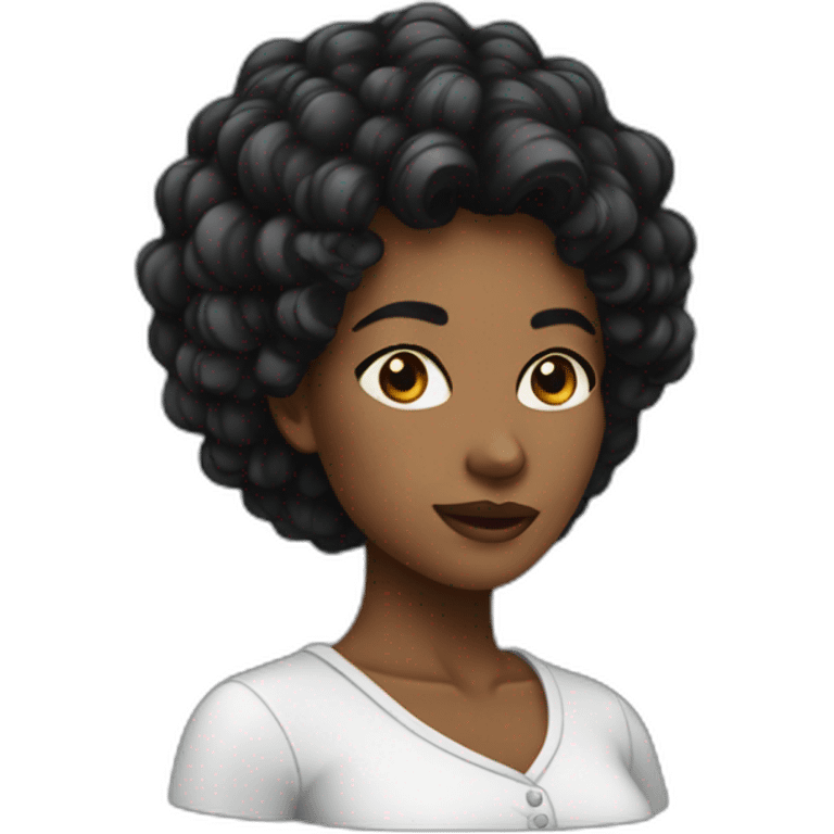 femme noire cheveux crépus  emoji