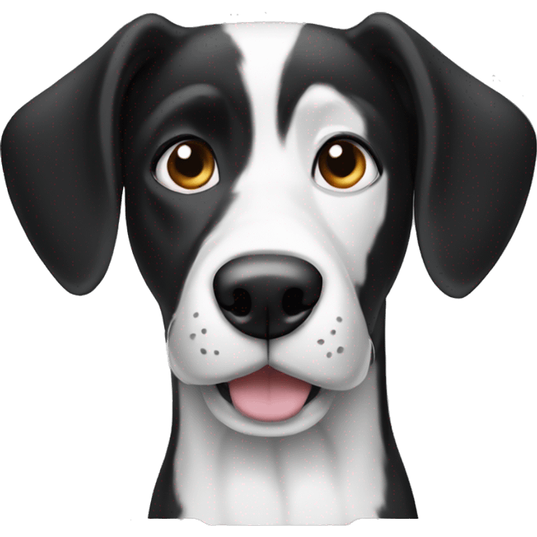 black and white hound with big ears  emoji