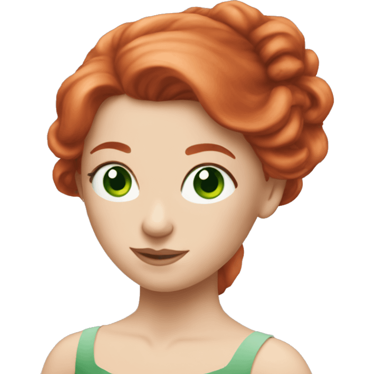 Redhead ballerina with green eyes emoji