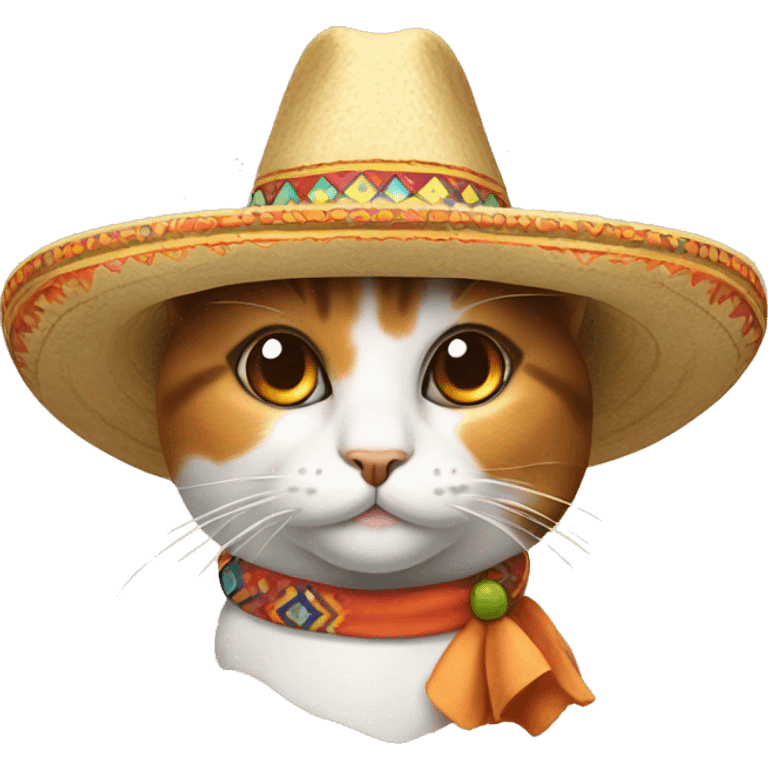 calico cat with a sombrero  emoji