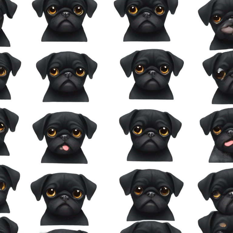 Black pug emoji