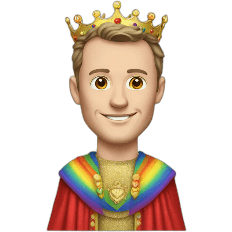 Jonathan Toews as a rainbow king with a royal robe on emoji